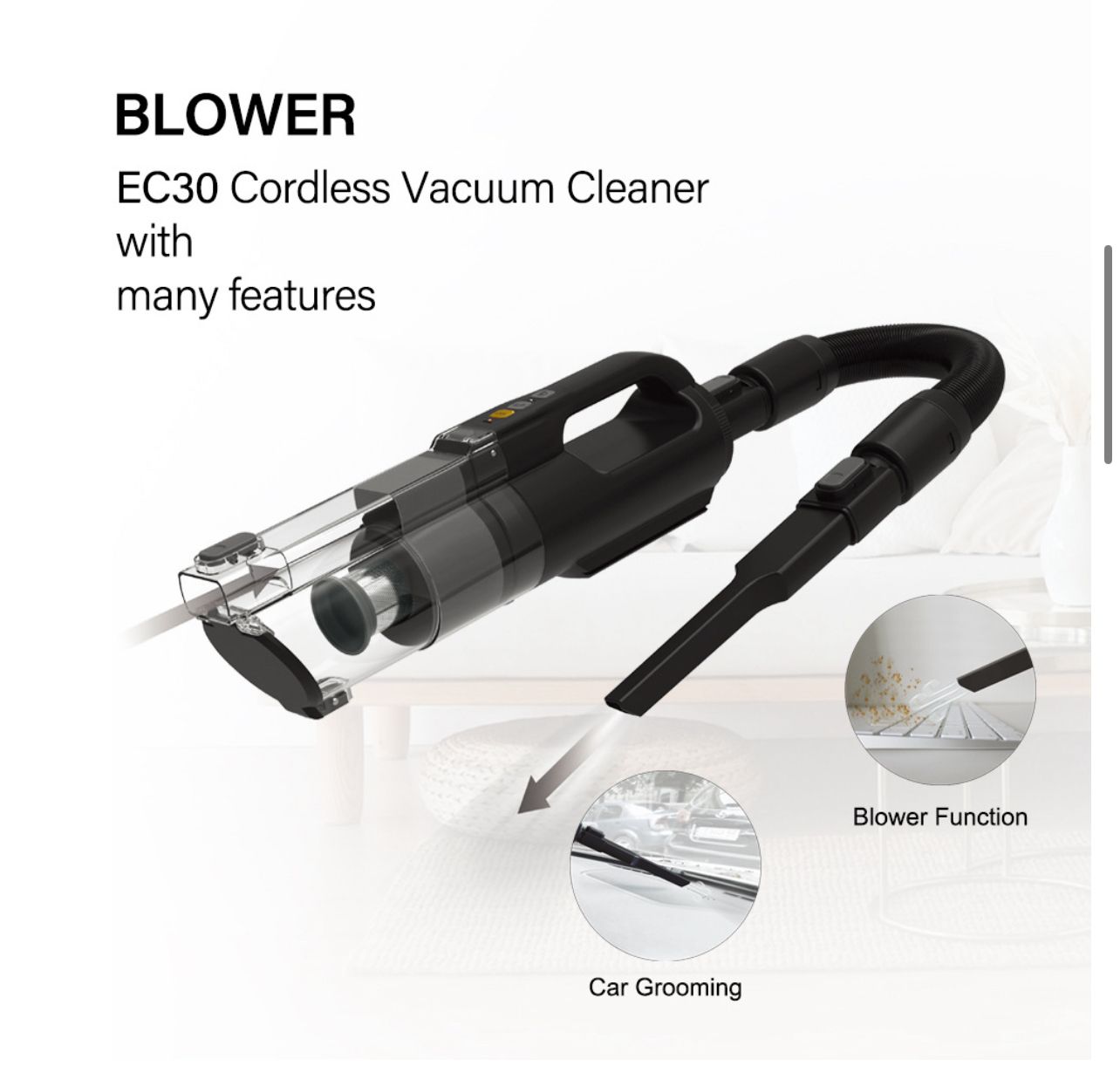 Cordless Vacuum Cleaner - Handheld, Multi-Purpose for Home & Car, Powerful Suction & Long Battery Life